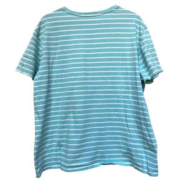 Polo Ralph Lauren Blue Label Green/Blue White Stripe Short Sleeve T-shirt XL - Picture 3 of 6